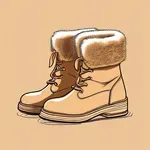 tan-colored boots with fur lining image